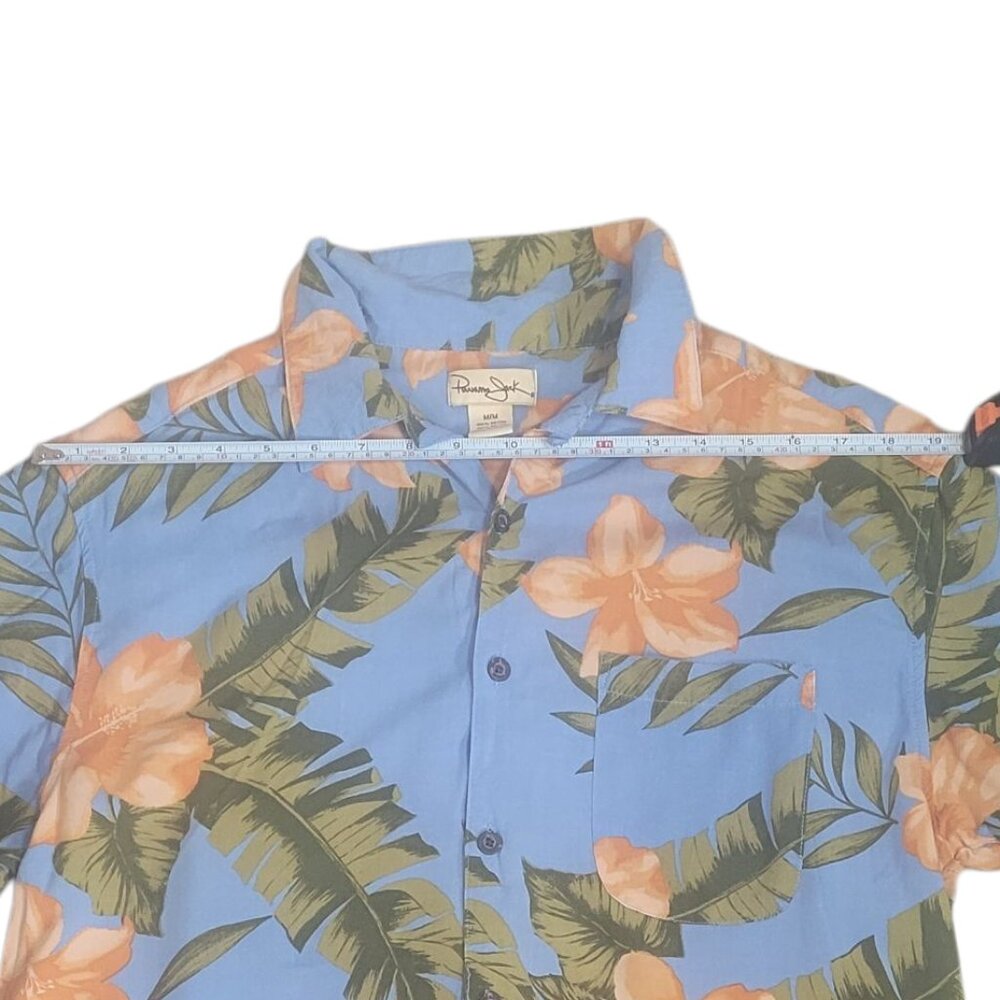 Panama Jack Blue Hawaiian Tropical Button up Shirt Size Med men’s - Picture 6 of 8